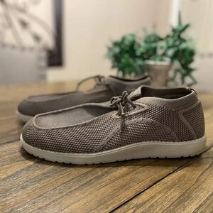 ITAZERO Men’s Khaki Tan Casual Lace Up Shoe with Arch Support Insoles Size 14